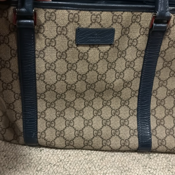 Gucci GG Canvas Tote Bag Beige and Navy - Picture 8 of 8
